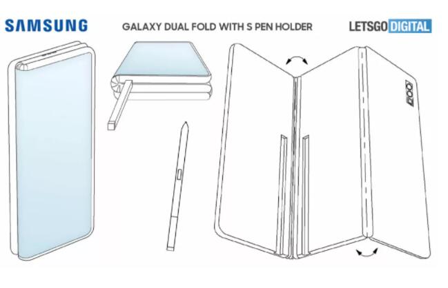 三星 Galaxy 双折叠屏手机专利曝光：「Z」形折叠，集成 S-Pen 手写笔